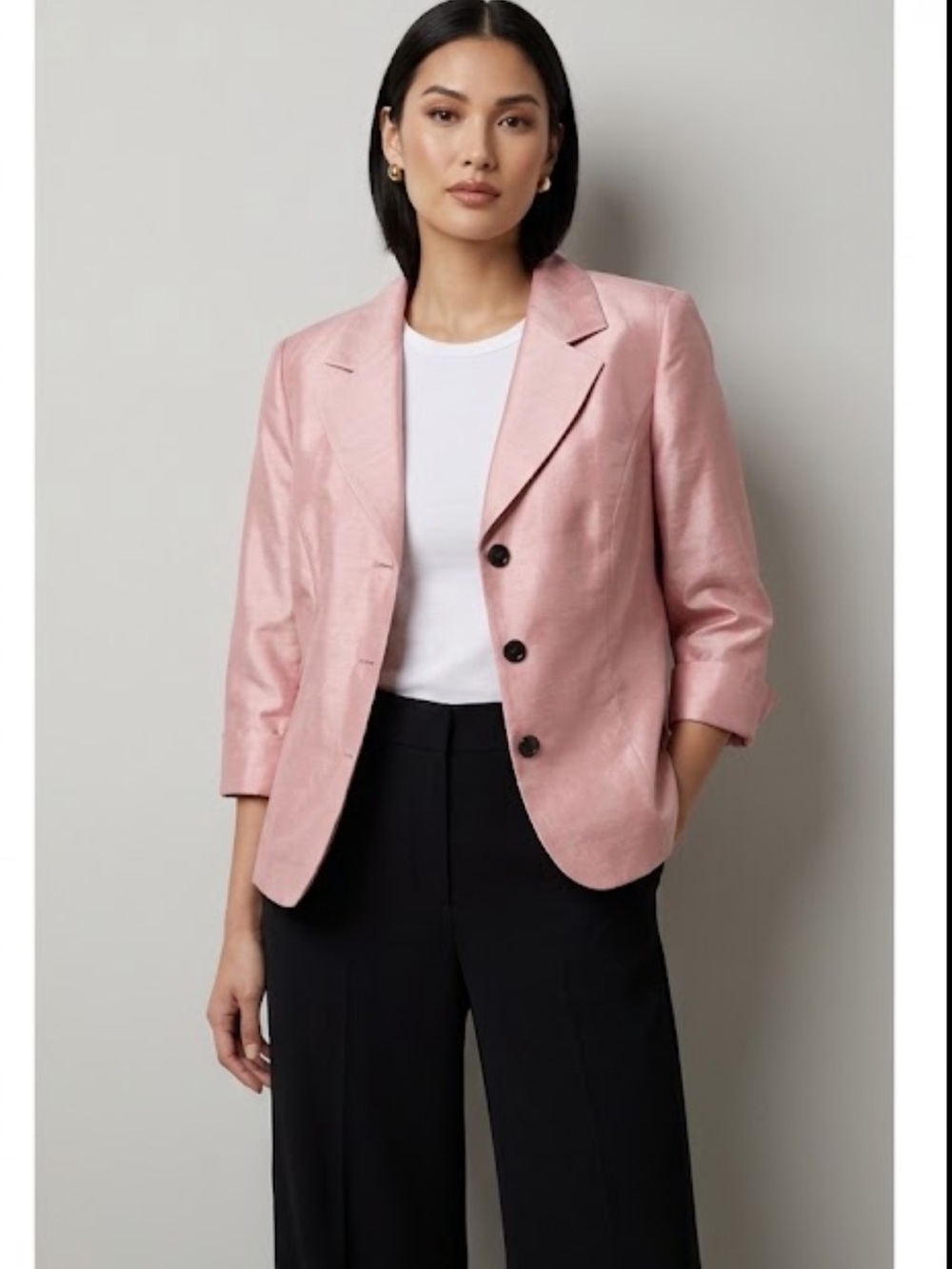 Jessica Howard Blush Pink Textured Blazer Jacket 22 Petite